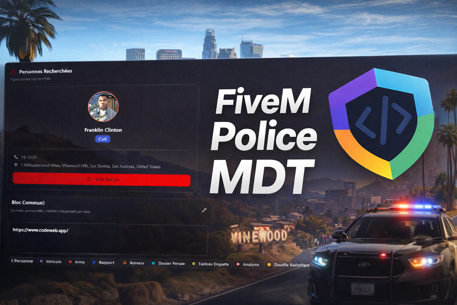 FiveM Police MDT - Système Complet de Gestion de la Division Crime, Avocat, Procureur et Juge