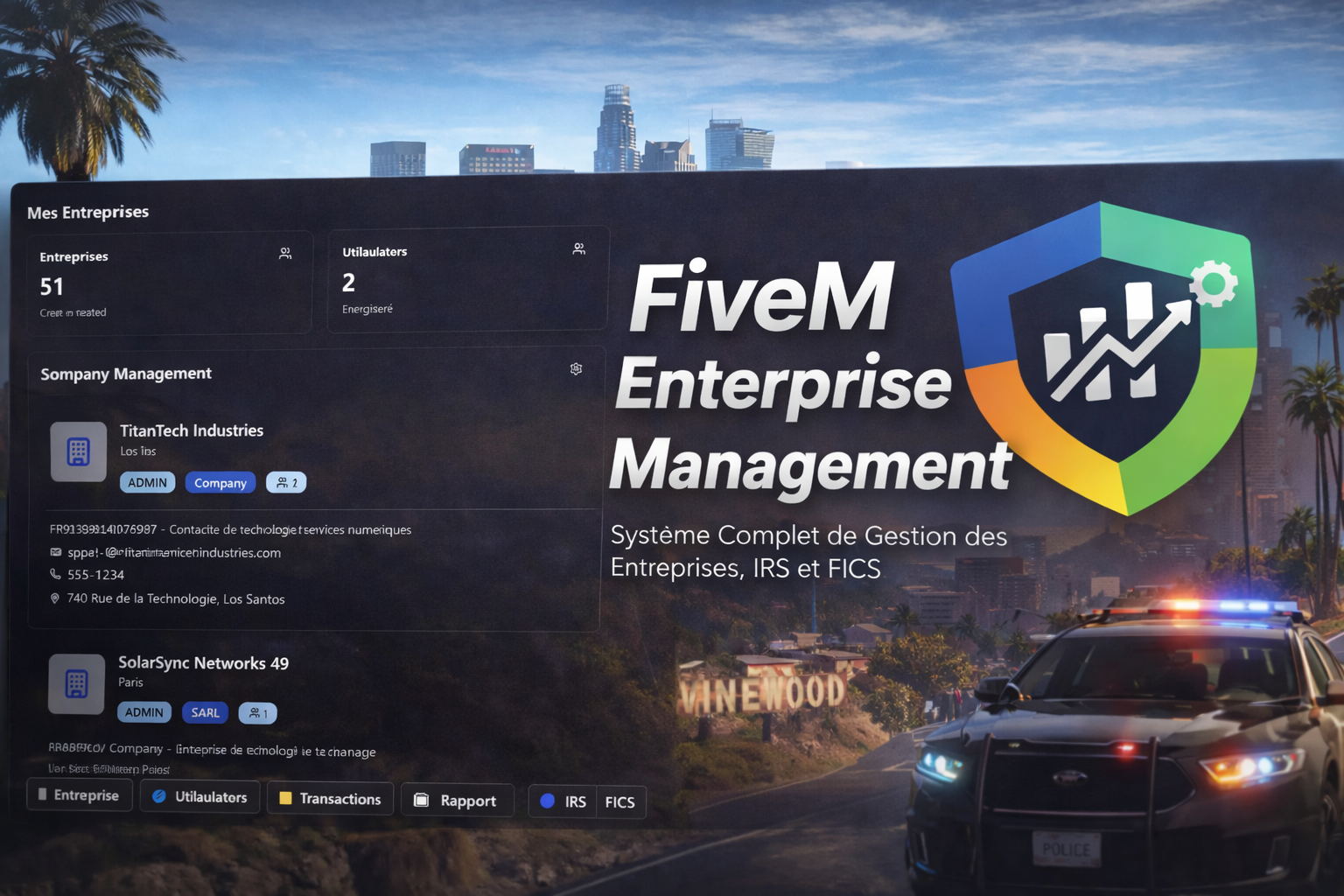 FiveM Enterprise Management – Complete Business and RolePlay Services Management System